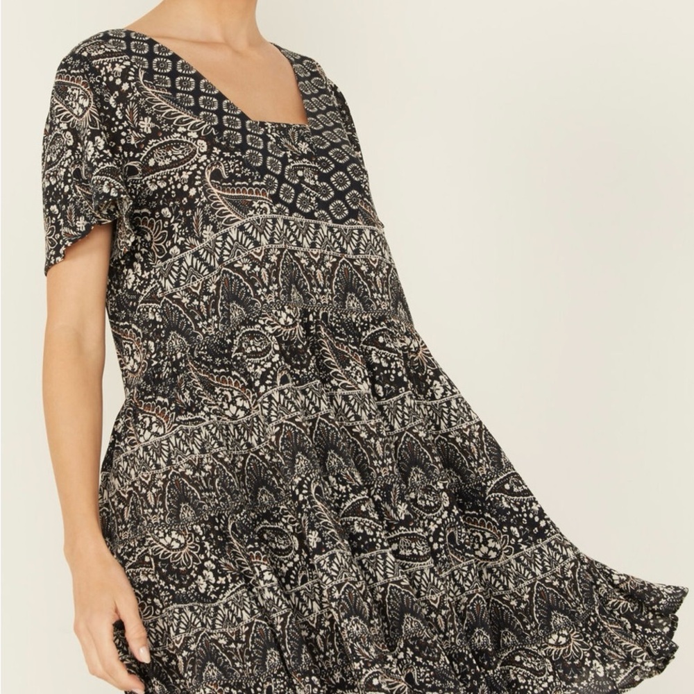 Bila 77 brand blue paisley western boho sun dress - Picture 2 of 8